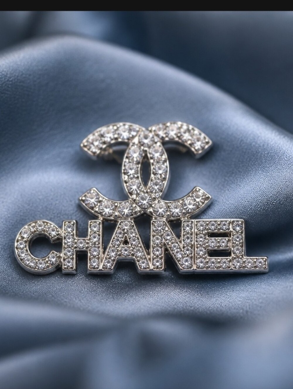 CC Silver Crystal Brooch